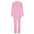 thumbnail image 6 of Scyoekwg Athletic Sets for Women Fashion Fall Outfits Solid Color Crewneck Long Sleeve Coats Suits Loose Casual Set (Pink,S), 6 of 7