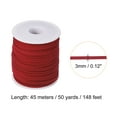 thumbnail image 2 of Cordón de Suede Plano de 3mm 50 Yardas con Carrete para Manualidades de Cuero Sintético para Collares DIY Rojo, 2 of 6