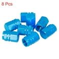 thumbnail image 2 of Unique Bargains 8pcs Blue Tire Stem Valve Cap Car Dustproof Hexagon Shape Aluminium Alloy Tire Cap, 2 of 5