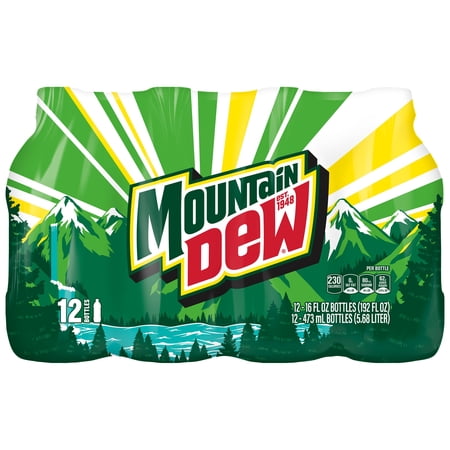 Mountain Dew Soda Citrus 16 fluid ounce, 12 Count