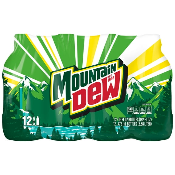 Mountain Dew Soda Citrus 16 fluid ounce, 12 Count