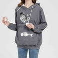 thumbnail image 4 of Pet Pouch Hoodies for Women Fall Winter Long Sleeve Cat Carrier Hooded Sweatshirt Kitten Pouch Pullover Tops, 4 of 8