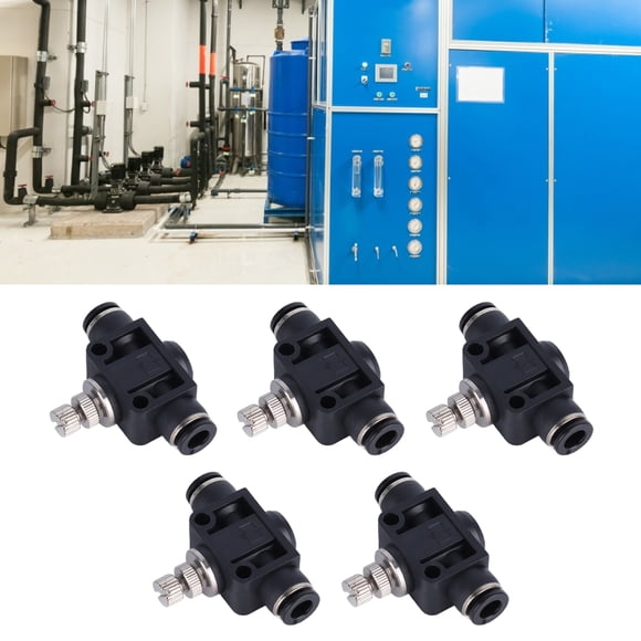 Pneumatic Connector, 5Pcs Pneumatic Throttle Valve, Durable PVC Replacement Control Needle Valve, Pneumatic Push to Connect, Industrial Needle Valves