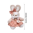 thumbnail image 2 of 12in Goodnight Bunny Plush Toy with Pink JK Strawberry Bag Set - Soft Stuffed Animal, Bow Accent, Plaid Dress, Strawberry Bag, No Tag - For Kids, Girls, Birthday Gift, Bedroom Decor, Playtime Pal, Co, 2 of 4