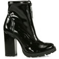 thumbnail image 2 of Schutz Brooke Low Black Lug Sole Round Toe Block Chunky Heel Ankle Boots (Black, 8.5), 2 of 5