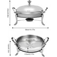thumbnail image 7 of 2.5QT Stainless Steel Round Chafing Dishes for Buffet, Electric Chafing Dish Buffet Set, Food Warmer Buffet, Warming Trays for Buffets with Glass Lid & Lid Holder, for Wedding Party Banquet Event, 7 of 7