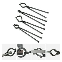 VEVOR Blacksmith Tongs, 18” 4 PCS, V-Bit Bolt Tongs, Wolf Jaw Tongs, Z V-Bit Tongs and Gripping Tongs, Carbon Steel Forge Tongs with A3 Steel Rivets, for Beginner and Seasoned Blacksmiths