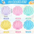 Shell Paper Napkins Pastel Seashell Paper Plates 60 Pack Under the Sea Party Supplies for ...
