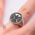 thumbnail image 2 of Men's Stainless Steel Black S.H.I.E.L.D Logo Ring, 2 of 3