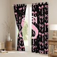 thumbnail image 3 of Manfei Pink Ribbon Bow Letter Monogrammed S Black Out Curtains for Teens Girls,Kids Cartoon Bowknot Polka Dots Curtains Pack of 2 (42x63 Each),Breathable Home Decor, 3 of 6