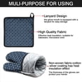 thumbnail image 7 of Navy Blue and White Geometric Pattern Kitchen Oven Mitt and Pot Holder Sets 2 Pcs for Baking, Cooking and Grilling, Heat Resistant Up To 392 °F, 7 of 7