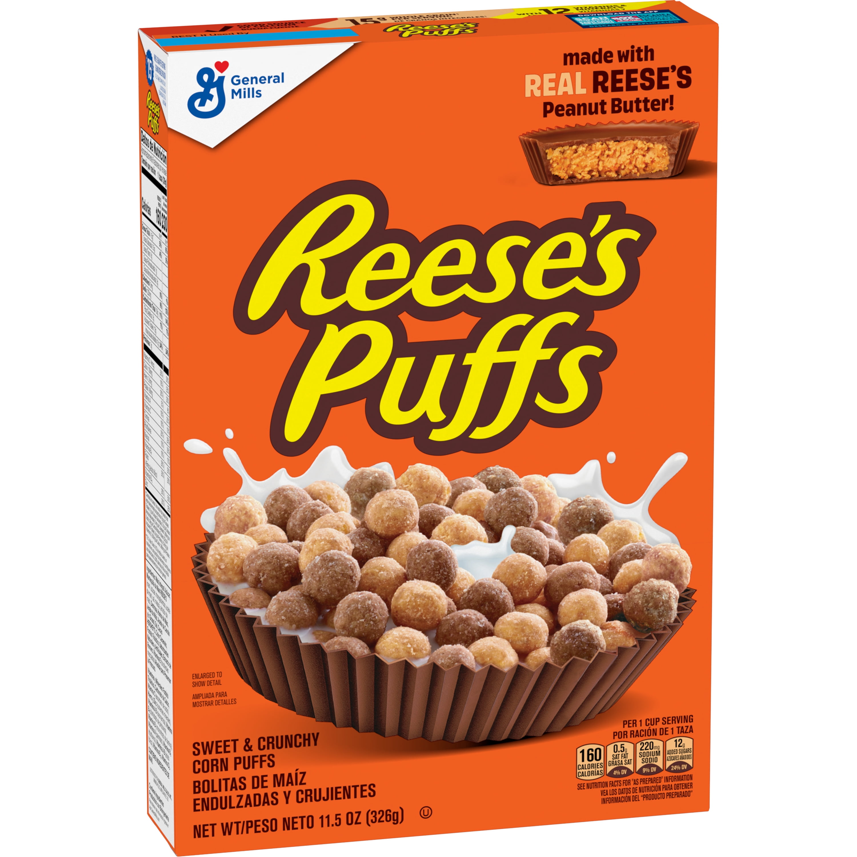 REESE'S PUFFS Whole Grain Chocolatey Peanut Butter Breakfast Cereal (11.5 oz)