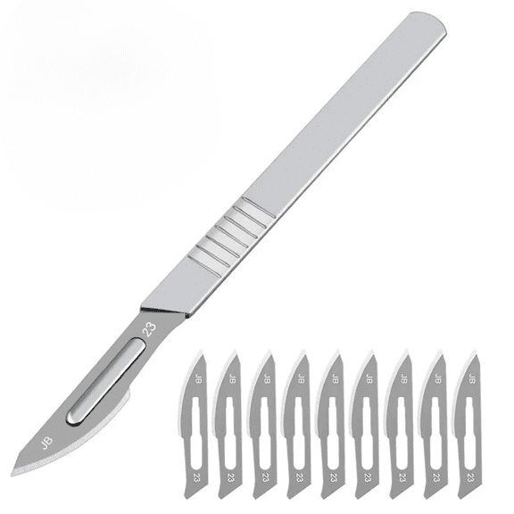 STONEGO Steel Scalpel Blade #11 #23 - Non-slip Precision Crafting Knife for Detailed Engraving, Model Making, DIY Projects, and Mobile Phone PCB Repair, Includes Safety Cap and Ergonomic Handle