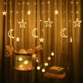 thumbnail image 2 of Cortina de luces LED con estrellas para decoración navideña, decoración exterior, luces de estrellas, diseño de sala de bodas, cadena de luces, 2 of 6