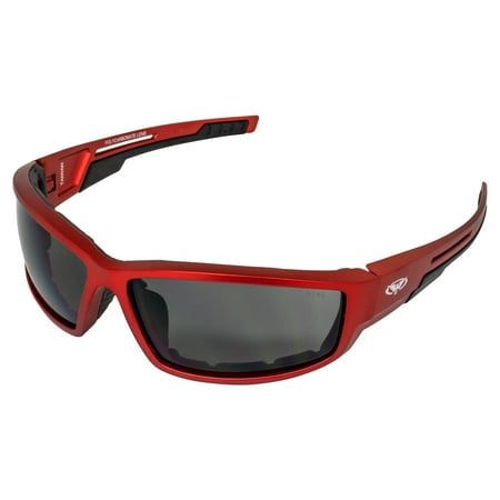 Global Vision Eyewear Sly Red Metallic Sly Motorcycle Sunglasses Smoke Lens Metallic Frame Red