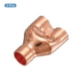 thumbnail image 3 of Uxcell Tee Y Type Copper Fitting Welding Joint Split Union Intersection 19mm or 3/4 Inch ID 2 Pack, 3 of 4