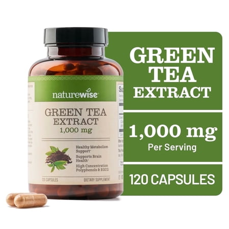 NatureWise Green Tea Extract 1000 mg - Vegan, Non-GMO - 120 Capsules[60-Day Supply]