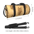 thumbnail image 4 of Xecao German Shepherd Dog print Round Travel Duffel Bag is a foldable gym bag with an inner pocket, perfect for travel sports, 4 of 8