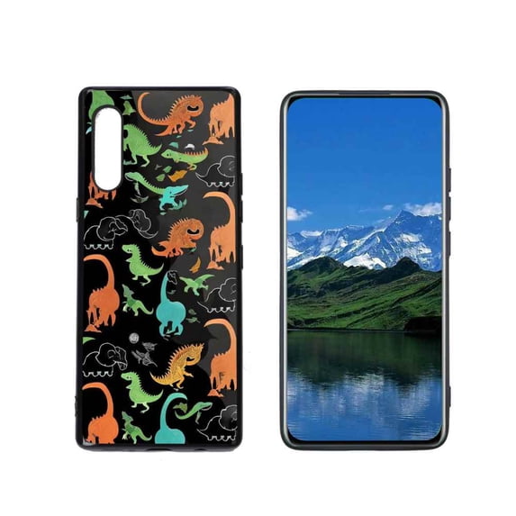 Black-dino-80 Phone Case, Degined for LG Velvet 4G Case Men Women, Flexible Silicone Shockproof Case for LG Velvet 4G