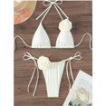 thumbnail image 1 of Conjunto de Bikini Sexy para mujer, traje de baño con estampado Floral 3D, Micro Bikinis brasileños recortados, traje de baño de playa con Tanga, color blanco y negro, 2024, 1 of 5