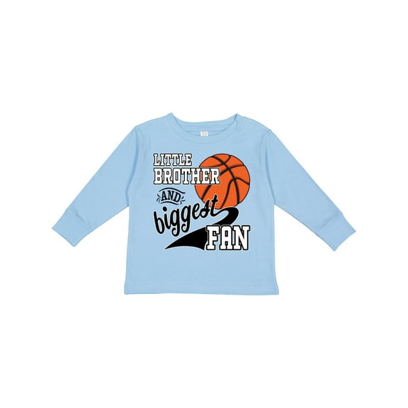 Inktastic Little Brother and Biggest Fan Basketball Player Boys Long Sleeve Toddler T-Shirt
