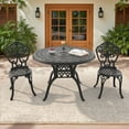 thumbnail image 6 of Hzzkey 3-Piece Weather-Resistant Aluminum Patio Dining Set, 2 Chairs, Umbrella Hole, for Garden or Deck Use, 6 of 8