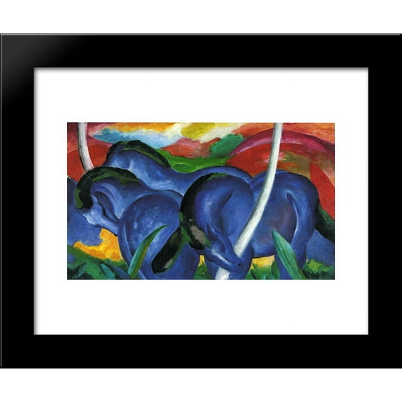 The Large Blue Horses 20x24 Framed Art Print by Marc, Franz