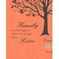 thumbnail image 2 of MuralMax Personalized Inspirational Canvas Tree Art Verse - Family is What Happens When Two People Fall in Love - Wall Decor Gifts For Milestones Occasions - Color - Butterfly Peach - Size 24x30, 2 of 6