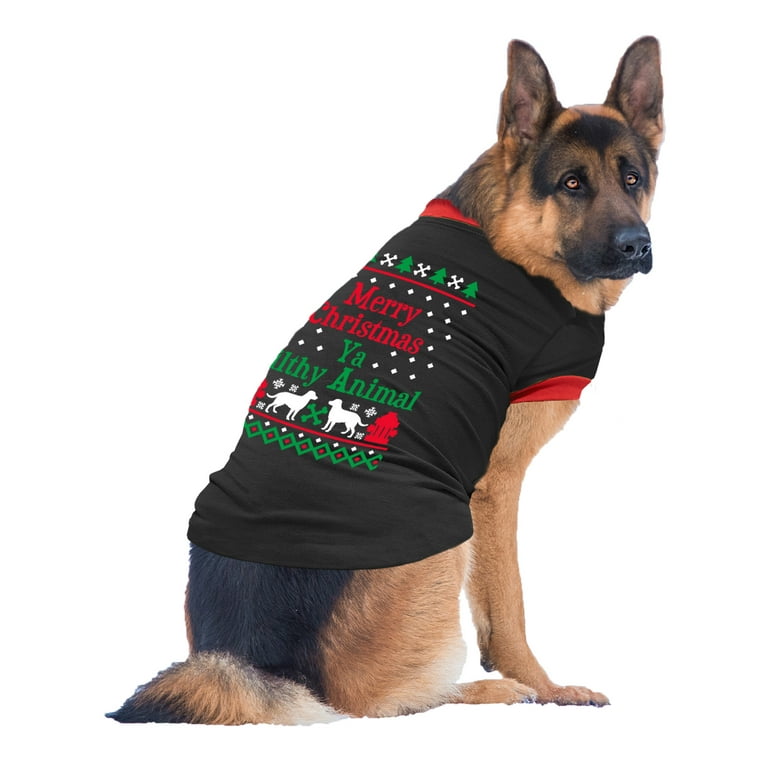 Vibrant Life Holiday Merry Christmas Ya Filthy Animal Dog T Shirt