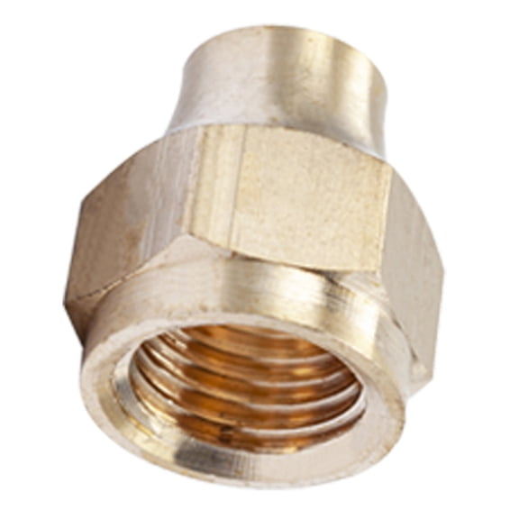 LTWFITTING Brass 1/4" OD Short 45 Degree Flare Nut,Brass Flare Tube Fitting(Pack of 50)