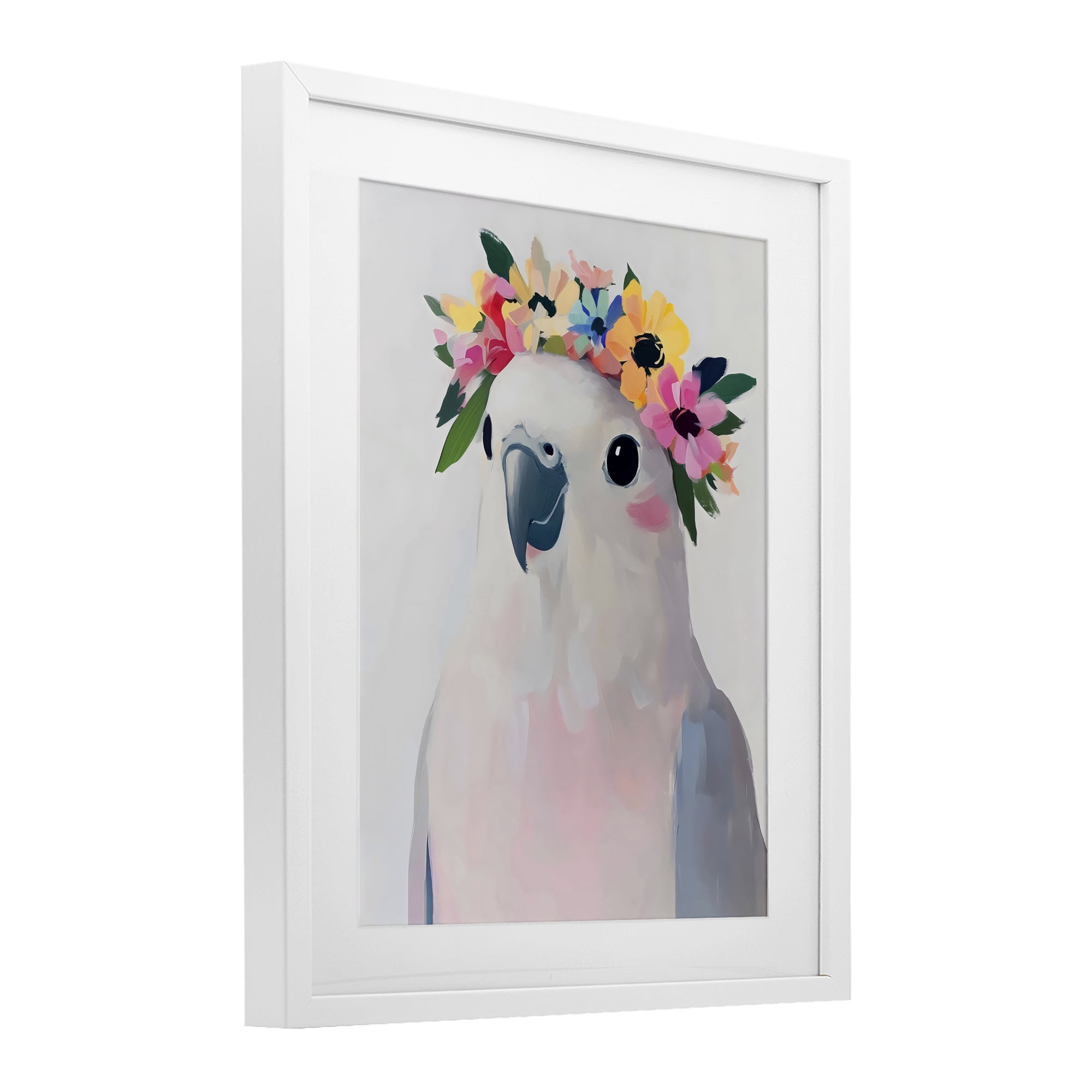 Stupell Industries Flower Crown Dove White Framed Print Under Glass, design by The Prints Vibe
