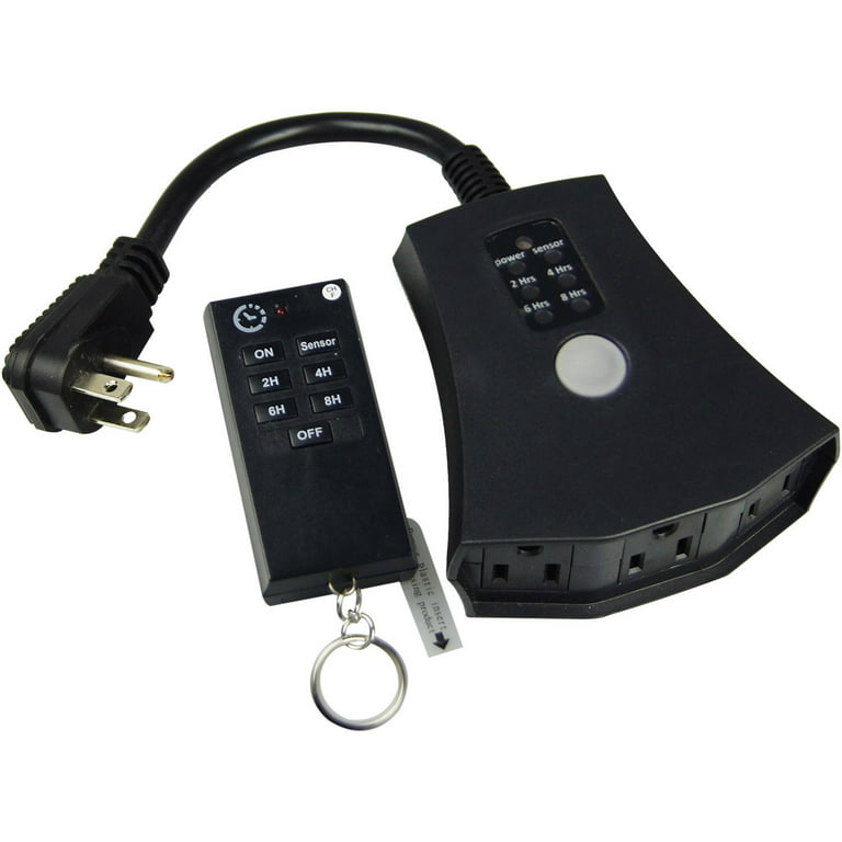Holiday Time 3 Outlet Wireless Remote with Timer, Black