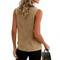 thumbnail image 6 of longantii Women Cotton Linen Tank Tops Loose Causal Sleeveless Summer Shirts Crew Neck Gauze Crewneck Camisole 2025 Khaki XXL, 6 of 7
