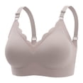 thumbnail image 3 of Xijirk Women Seamless Bra Ribbed Scalloped V Neck Adjustable Straps Wirefree for Daily Home Casual Wear,Grey,XL, 3 of 3