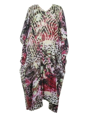 Mogul Women Luxury Stylish Kimono Caftan Dress Printed Floral Embroidered Summer Loose Kaftan 4X
