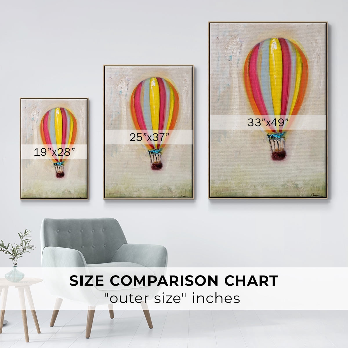 Lucky Hot Air Balloon Framed Premium Gallery Wrapped Canvas - Ready to Hang