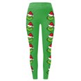 thumbnail image 3 of MKLEKYY Vestido deportivo para mujer, mallas con estampado navideño de dibujos animados, mallas deportivas de yoga de control para mujer, mallas de cintura alta, 3 of 4