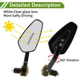 thumbnail image 5 of Unique Bargains Universal Motorcycle Rear View Mirrors Adjustable Handlebar Mirrors Aluminum 1 Set Black Gold Tone M8 Prismatic Shape, 5 of 7