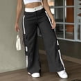 thumbnail image 3 of Juslio Womens Pants Casual Striped Comfortable High Waist Straight Pants, 3 of 6