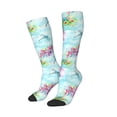 thumbnail image 2 of Fotbe Dragonfly Floral print Women's Men's Novelty Crew Socks Cotton Socks Knee High Socks for Walking,Running,Nurses,Pregnancy, 2 of 9