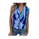 thumbnail image 2 of Camisa sin mangas para mujer, cuello en V, estampado con botones, cierre holgado, camiseta sin mangas informal de verano, 2 of 6