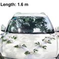 thumbnail image 1 of Boda coche flor placa cinta arco conjunto coche cabeza decoración suministros boda decoración seda hilo flor (rojo) brillar Electrónica, 1 of 5