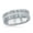Polished Silver with White CZ, variant on Men’s Comfort Fit Polished Black with Simulated Diamond CZ Eternity Tungsten Band Ring-9
