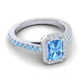thumbnail image 3 of 2.95 Carat (F-G/VS1) Wonderful Natural Diamond Blue Topaz Gemstone Bridal Ring for Women Solid 18K White Gold Size 3 by Diamond-Capitals, 3 of 8