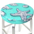 thumbnail image 3 of Bingfone12 Inch Padded Round Bar Stool Cover Cushion With Elastic Fabric Round Chair Seat - Seashell And Starfish, 3 of 7