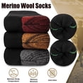 thumbnail image 2 of 4 Pairs Mens Merino Wool Socks, Breathable Hiking Outdoor Warm Winter Socks for Men Cold Weather Mottled Black+Grey (4 pairs), 2 of 7