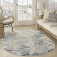 thumbnail image 6 of 6' X 9' Gray and Ivory Abstract Power Loom Area Rug, 6 of 11