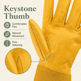 thumbnail image 5 of AIWOGLO Women's Long Leather Gardening Gloves, Floral Cowhide Thorn Proof Garden Gloves with Extended Gauntlet Cuff for Yard Work Rose Pruning, 5 of 8