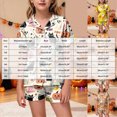 thumbnail image 3 of KPOPLK Girl's Halloween Pajamas Set Kids Girls Short Sleeve Button Down Shirt and Shorts Pjs 2Piece for 2-13Years,Size 6-7 Years, 3 of 5