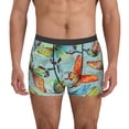 thumbnail image 1 of Balery Retro Seamless Flying Butterflies Calzoncillos bóxer para hombre, ropa interior de algodón suave y transpirable con cinturilla de nailon-Small, 1 of 5